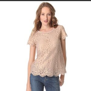 Joie lace pink beige top! Super cute